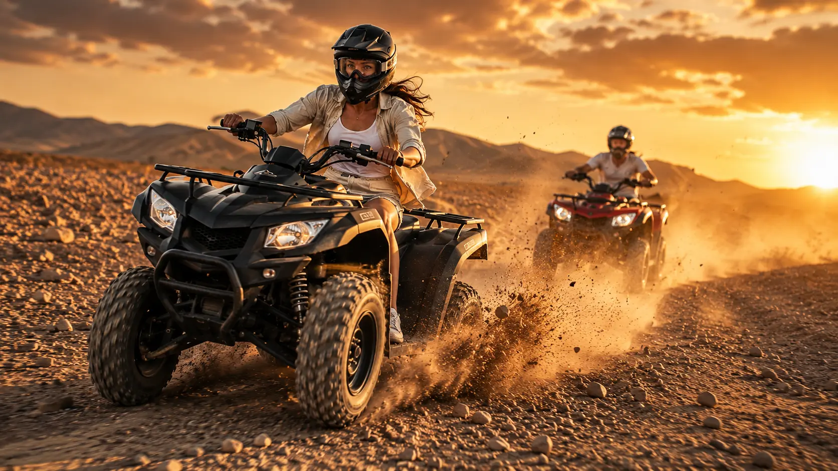 Quad biking in Agafay Desert near Marrakech